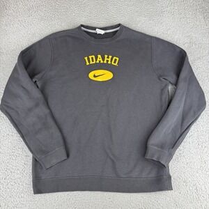 Nike Idaho Vandals Crewneck Sweater Pullover Center Swoosh Adult Medium Gray